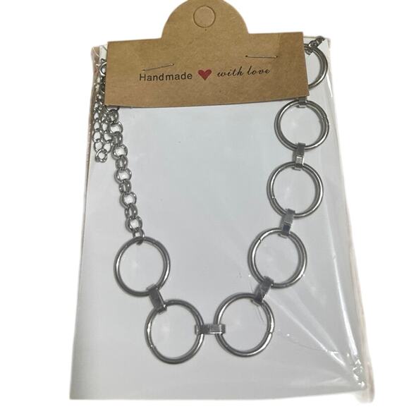 Womens Boot Chain Silver Tone with 7 circles. Homemade Brand New 14” NWT - Picture 6 of 6